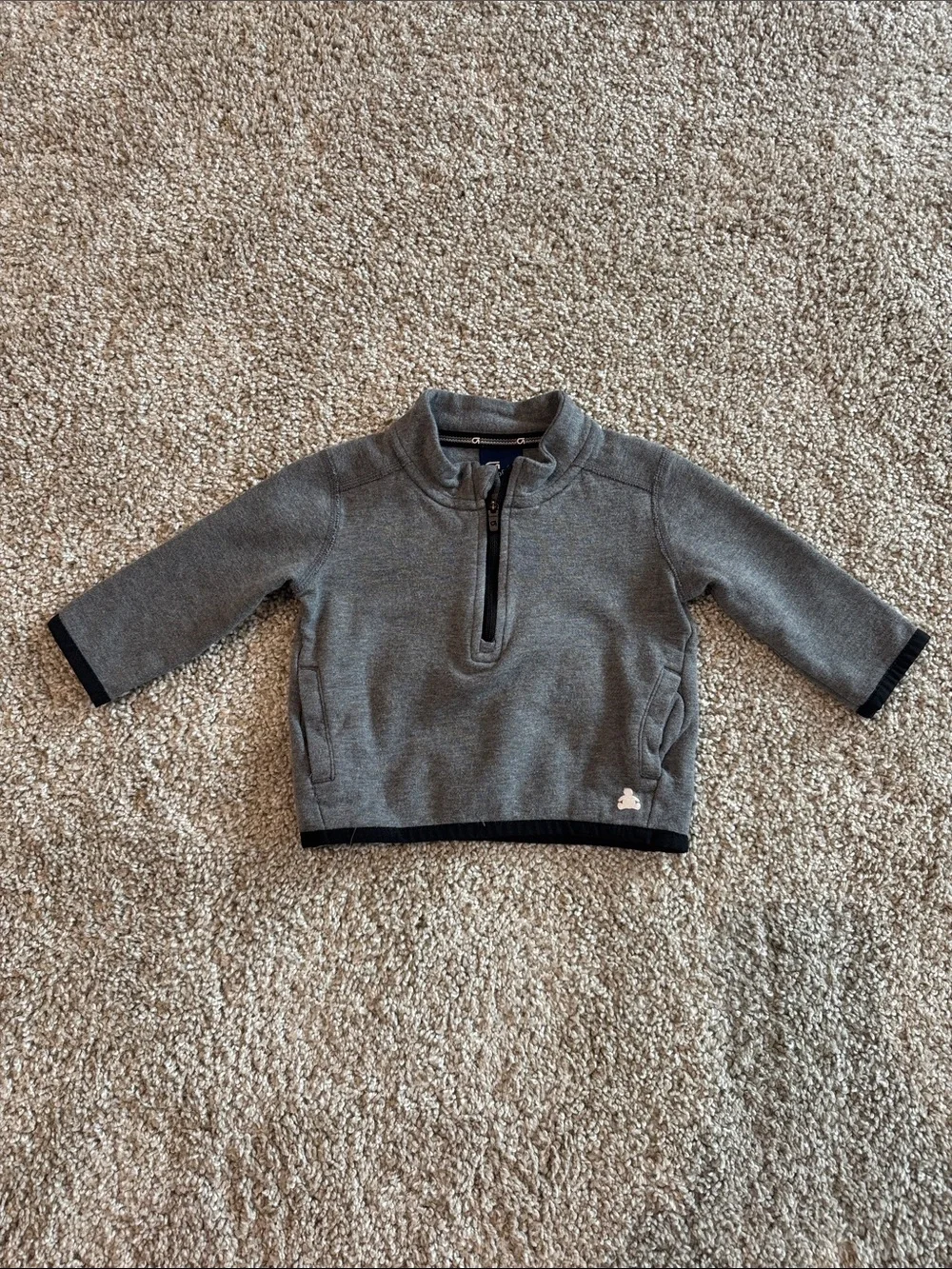 GAP Gray Quarter-Zip Pullover 6-12 M
